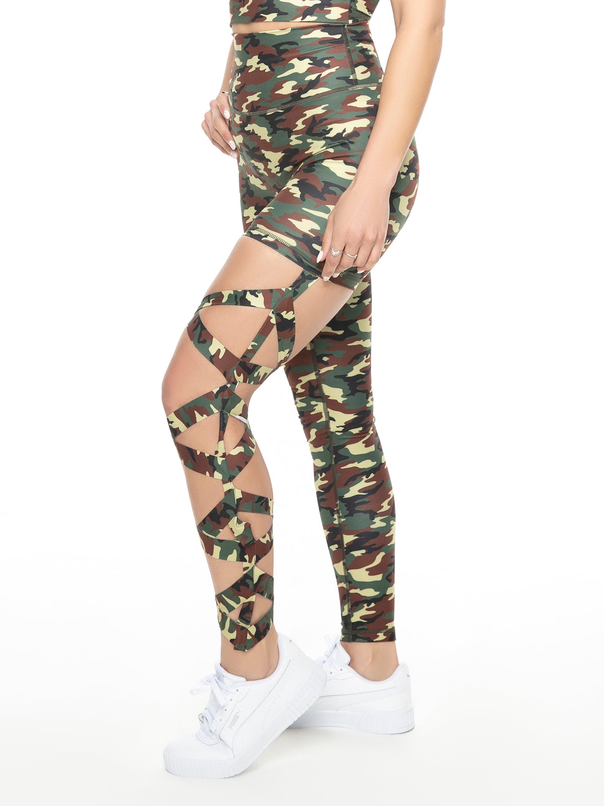 One Leg Criss Cross Leggings