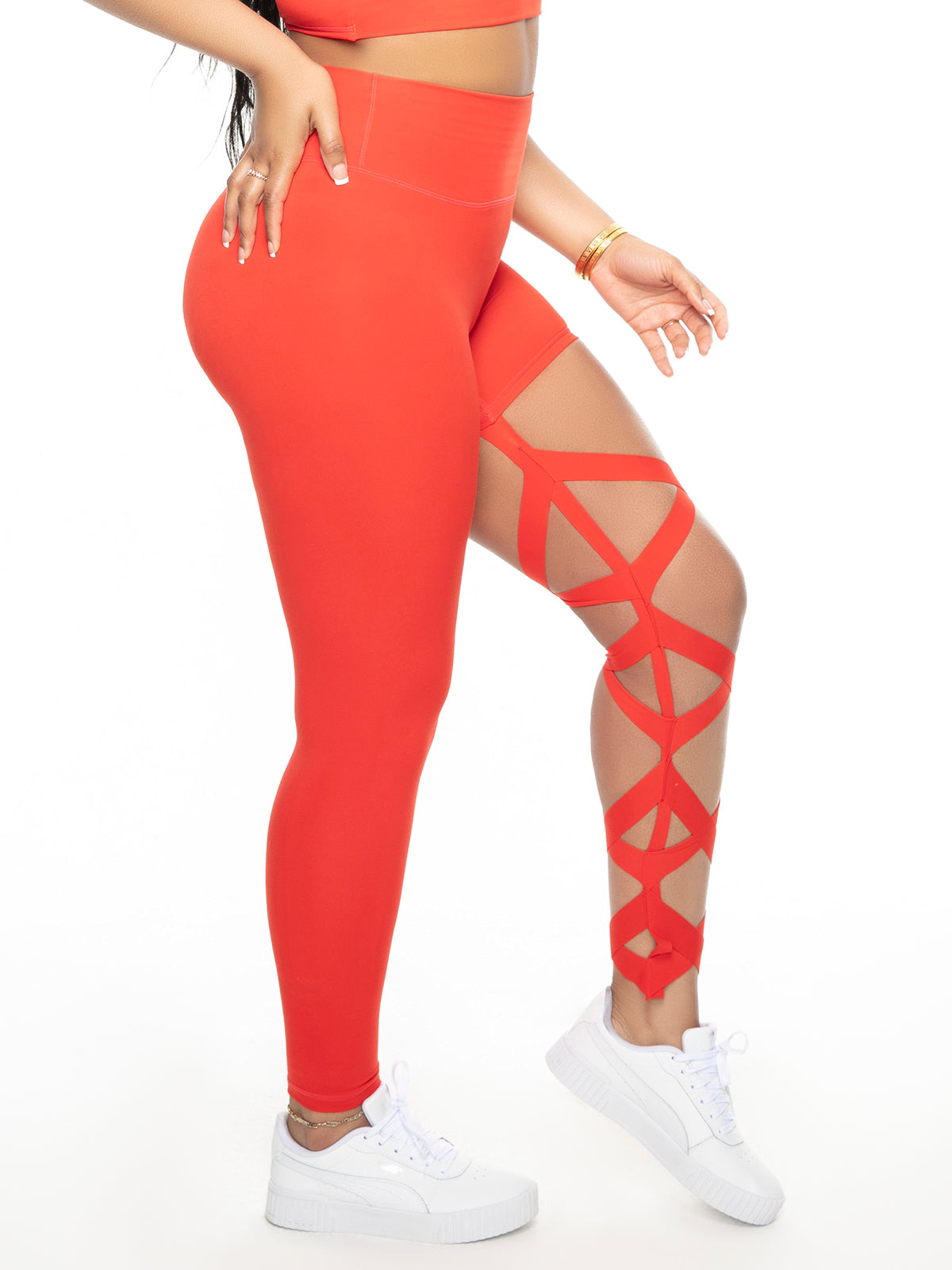 One Leg Criss Cross Leggings