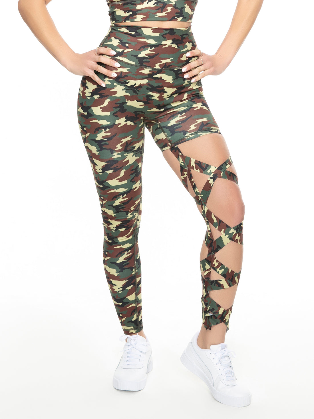 One Leg Criss Cross Leggings