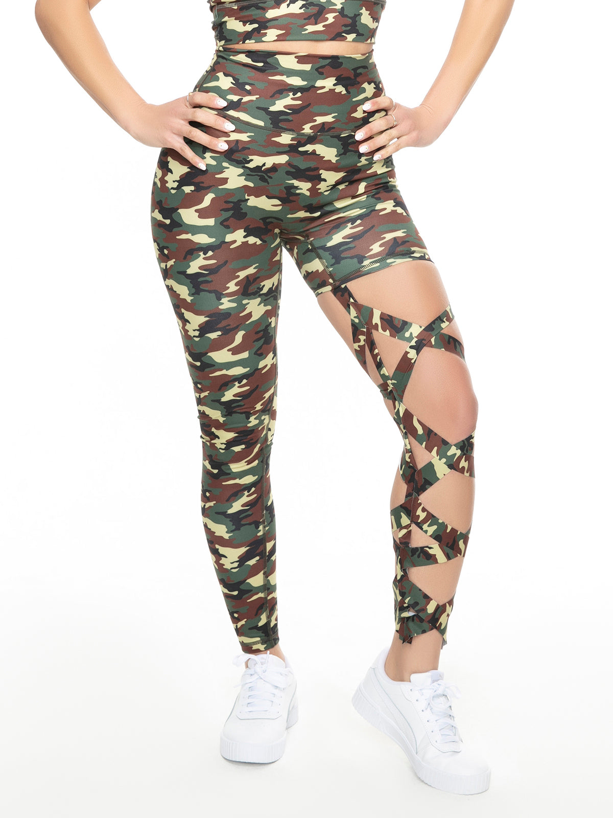One Leg Criss Cross Leggings